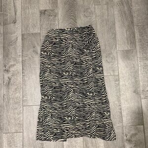 100% Silk Zebra Print Women's Skirt
